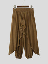 Men's Avant-Garde Asymmetric Layered Textured Harem Pant SKUL55389