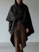 Men's Solid Color Textured Cloak SKUL34058