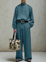 Men's Solid Color Casual Two Pieces Outfit SKUL27271