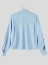 Men's Early Autumn Urban Casual Patch Pocket Boxy Fit Long Sleeve Turn-Down Collar Shirt SKUL81841