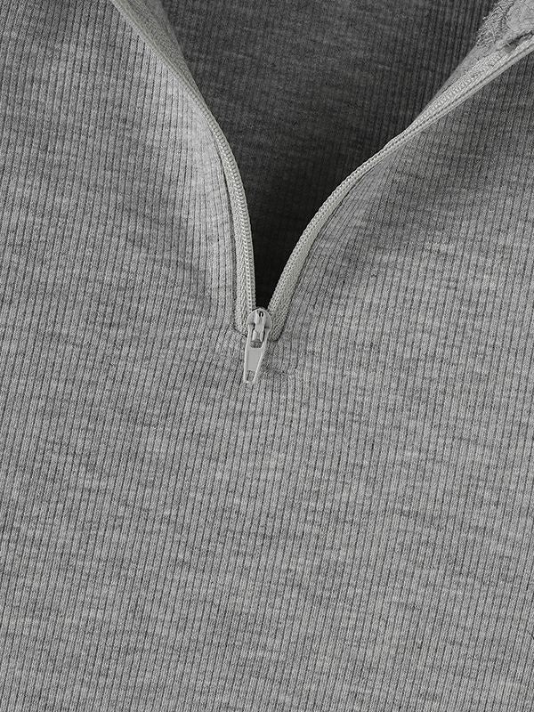 Men's Texture Half Zip Short Sleeve T-Shirt SKUL35294