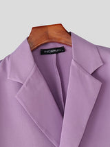 Men's Solid Color Flared Sleeve Casual Two Pieces Outfit SKUL36587