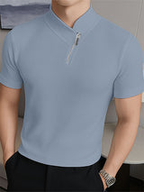 Mens Solid Color Textured Short Sleeve T-Shirt SKUL19120