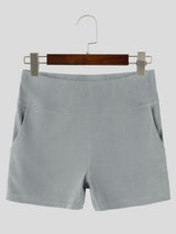 Men's Gym Vertical Ribbed V-Back Yoke Butt Lifting High Waist Back Pocket Short SKUL81924