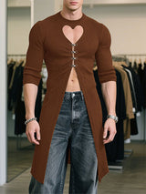 Men's Heart Hollow Textured Long Sleeve T-Shirt SKUL28401