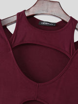 Men's Hollow Slim Fit Sleeveless Bodysuit SKUL23777