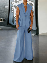 Men's Deconstructed Flared Hem Two Pieces Outfit SKUL50093