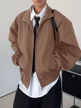 Men's Striped Zip Long Sleeve Jacket SKUL34144
