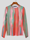 Mens Abstract Ombre Print Long Sleeve T-Shirt SKUK24612