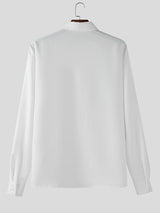 Men's Graffiti Print Faux Tie Long Sleeve Shirt SKUL27354