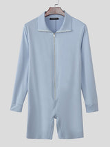 Men's Solid Color Zipper Bodysuit SKUL50132