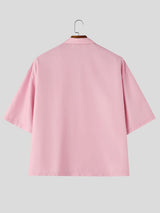 Men's High-Street Playful Banana Print Cuban Collar Short Sleeve Shirt SKUL66051