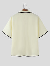 Mens Bold Stripe Contrast Color Short Sleeve Blazer SKUL16901