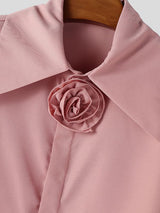 Men's 3D Floral Patchwork Cropped Long Sleeve Shirt SKUL45336