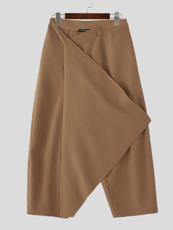 Men's Avant-Garde Asymmetric Wrap Front Wide Leg Pant SKUL53037