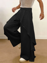 Men's Ruffle Layered Design Wide Leg Long Pant SKUL57654