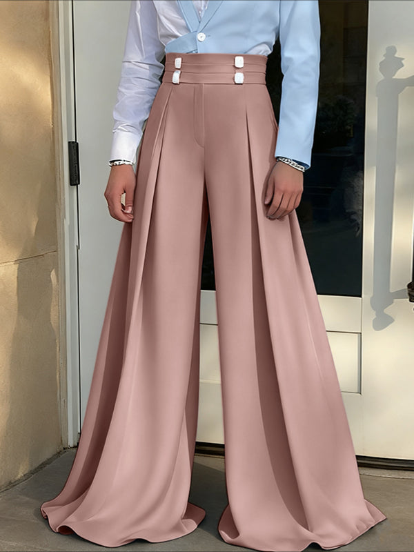 Men's Solid Flared Wide Leg Pant SKUL38615