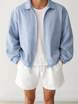 Men's Striped Lightweight Long Sleeve Jacket SKUL34237