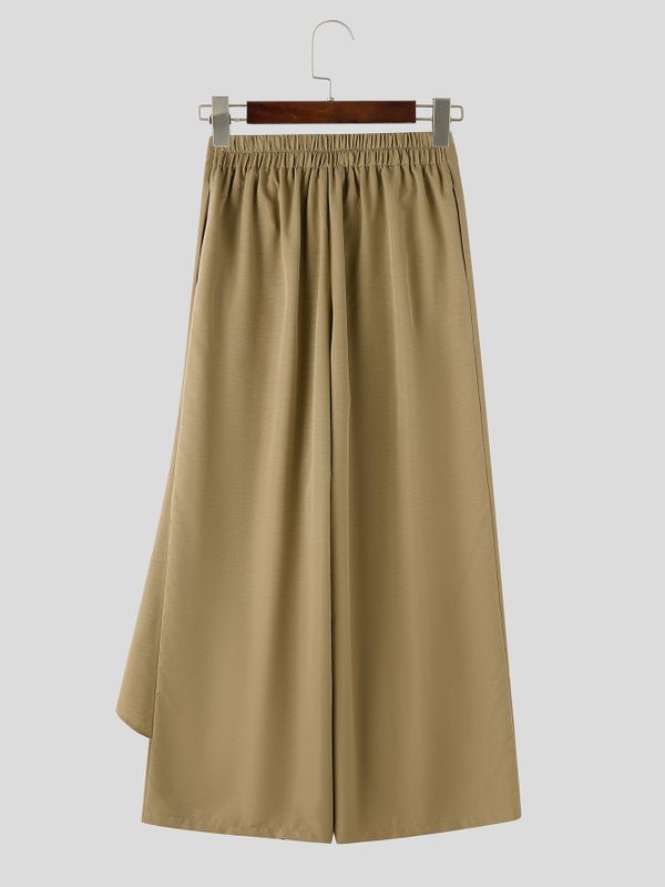 Men's Bohemian Resort Beach Asymmetric Layered Wide Leg Pant SKUL71322