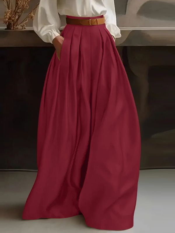 Men's Solid Pleated Loose Casual Pant SKUL36328