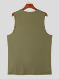 Mens Solid Metal Button Shoulder Knit Vest SKUK14452
