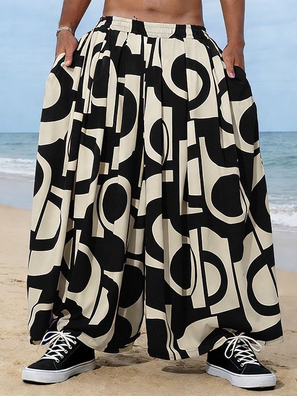 Men's Geometric Abstract Print Resort Pant SKUL55529