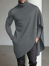 Men's Faux Two Piece High Neck Long Sleeve T-shirt SKUL43983