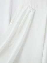 Mens Draped Neck Tie-Detail Long-Sleeve Shirt SKUK88222