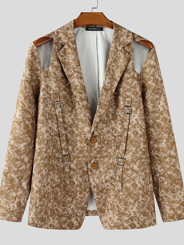 Men's Cut-Out Casual Long Sleeve Blazer SKUL30573