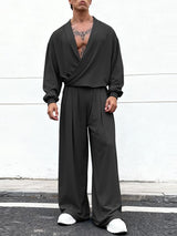 Men's Solid Color Casual Two Piece Outfit SKUL45114