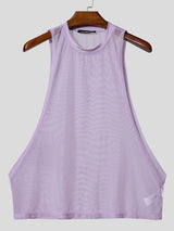 Men's Avant-Garde Sheer Mesh Sideless Extreme Drop Armhole Tank SKUL57085