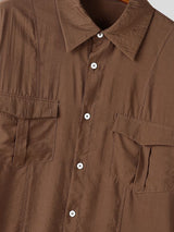 Men's Japanese Streetwear City Boy Oversized Boxy Cropped Utility Button-Up Shirt SKUL78182