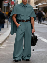 Men's Cape Patchwork Casual Two Pieces Outfit SKUL42643