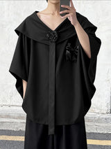 Men's 3D Floral Embellished Sailor Collar Shirt SKUL45074