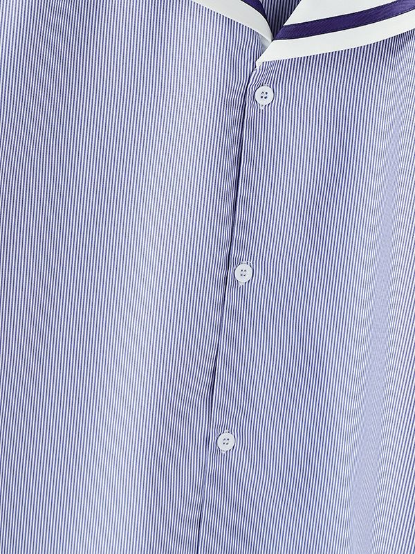 Men's Striped Sailor Collar Long Sleeve Shirt SKUL46537