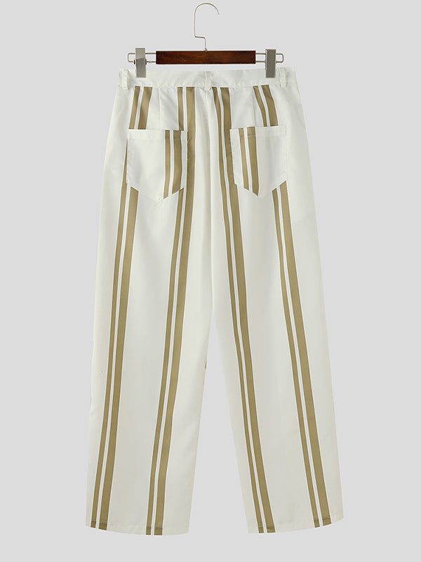 Mens Striped Colorblock Casual Pant SKUL09704