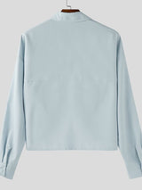 Men's Solid Color Casual Long Sleeve Shirt SKUL37283