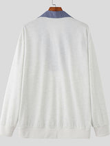 Men's Faux Two-Piece Plaid Long Sleeve Sweatshirt SKUL35129