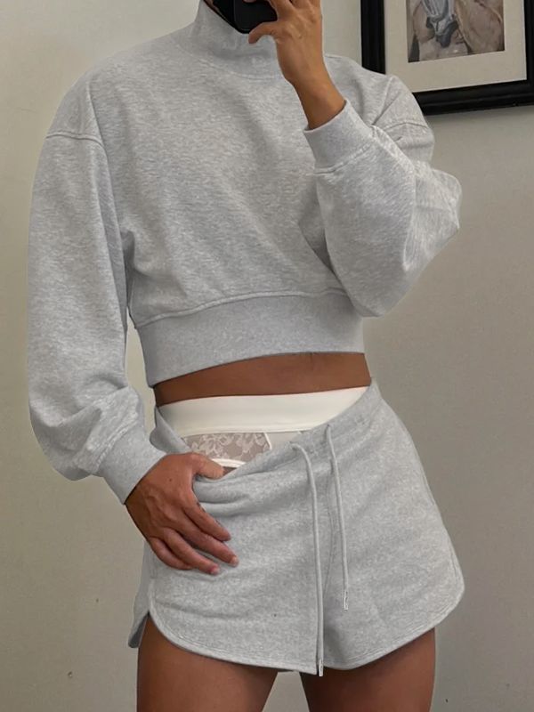 Men's Clean Fit Lounge Ultra Cropped Dolphin Hem Split Two Pieces Outfit SKUL83516