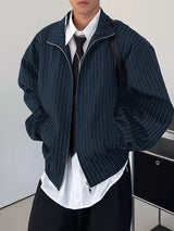 Men's Striped Zip Long Sleeve Jacket SKUL34144