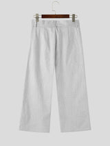 Mens Textured Wide-Leg Loose Casual Pant SKUL15956