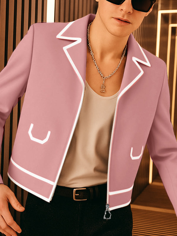 Men's Contrast Edge Casual Long Sleeve Jacket SKUL26089