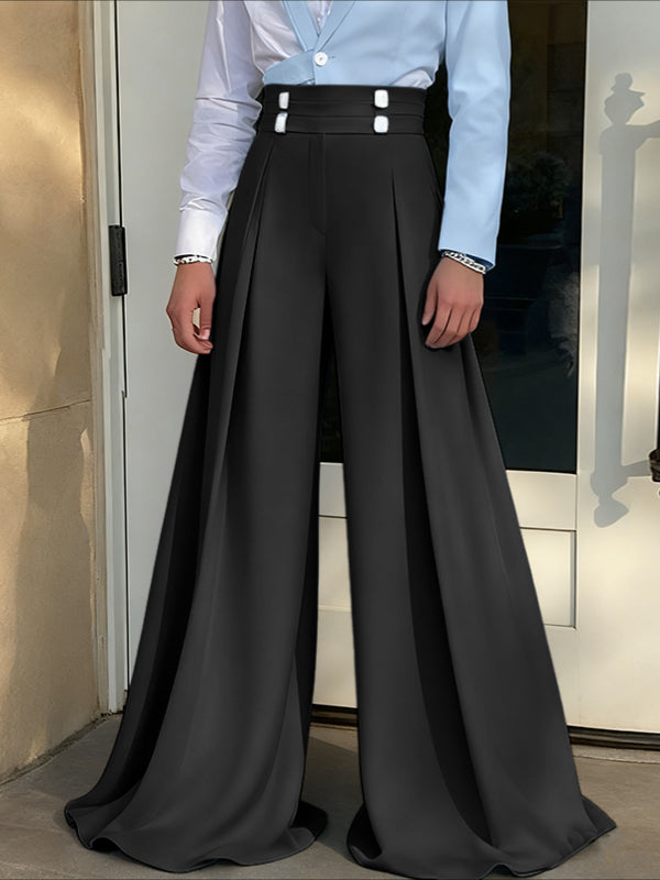 Men's Solid Flared Wide Leg Pant SKUL38615