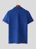 Mens Solid Split Hem Knit Golf Shirt SKUK49444