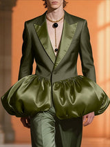 Men's Satin Princess Dress Long Sleeve Blazer SKUL38536