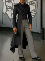 Men's Deconstructed Asymmetric Hem Casual Blazer SKUL41338