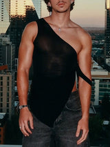 Men's Sheer Slim Fit Sleeveless Tank SKUL36434