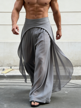 Men's Deconstructed Faux Two Piece Design Pant SKUL65951