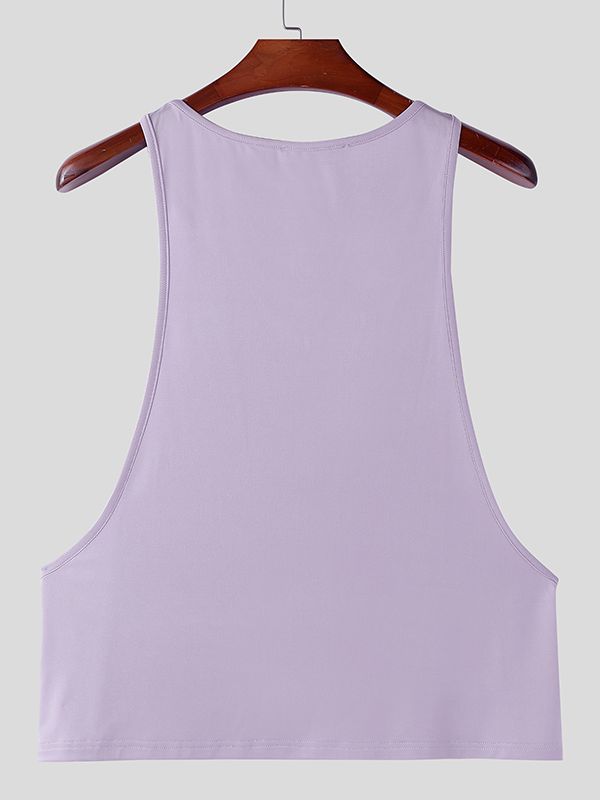 Men's Solid Color Distressed Strap Tank SKUL47745