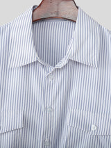 Men's Striped Tie Long Sleeve Shirt SKUL26217